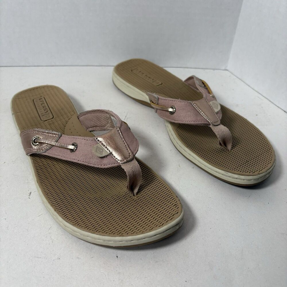 Sperry Sandals‎ Womens Size 10 Seafish Thong Flip Flops Pink Boat Top Sider C3